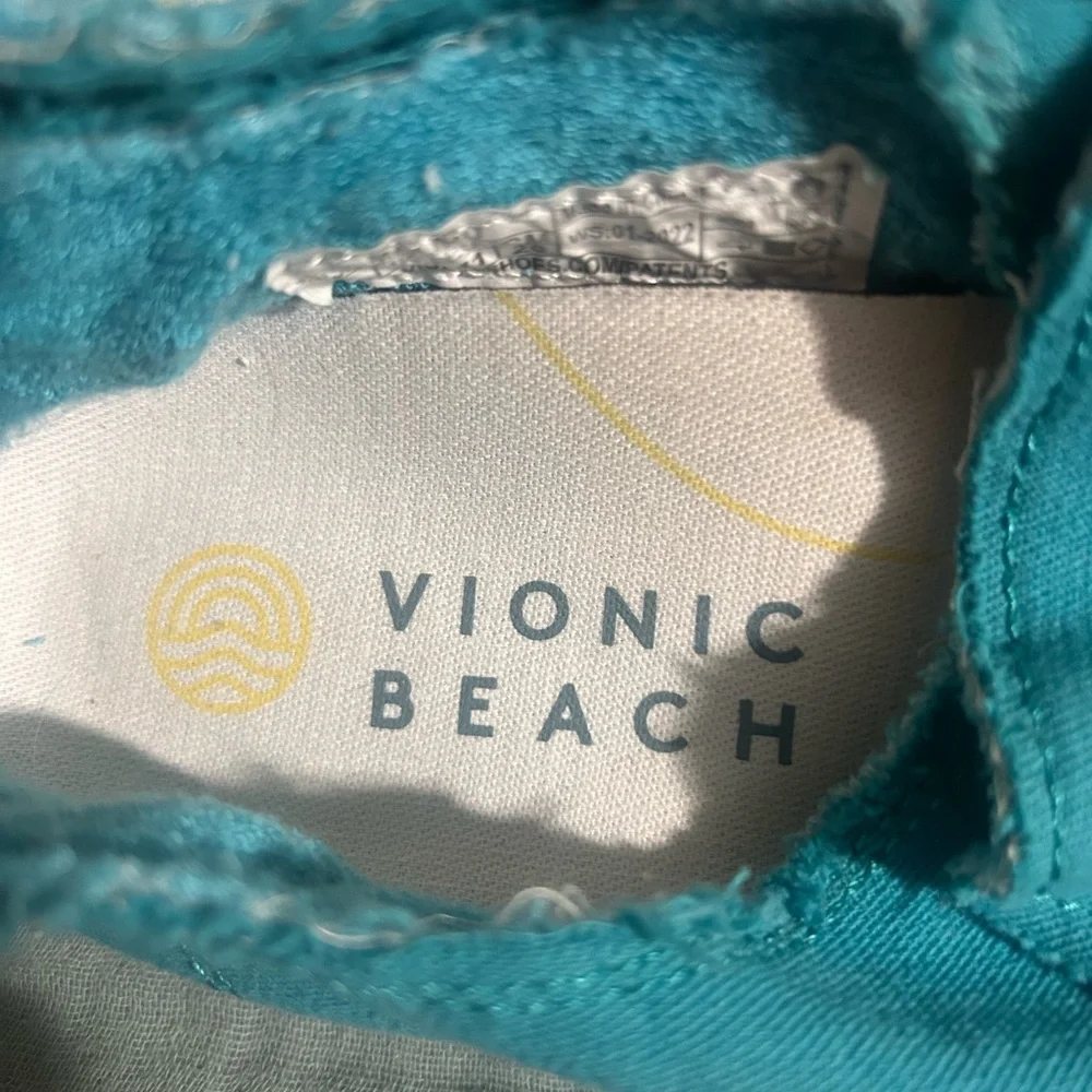Vionic Turquoise Blue Beach  Slip-On Canvas Shoes - Picture 4 of 10